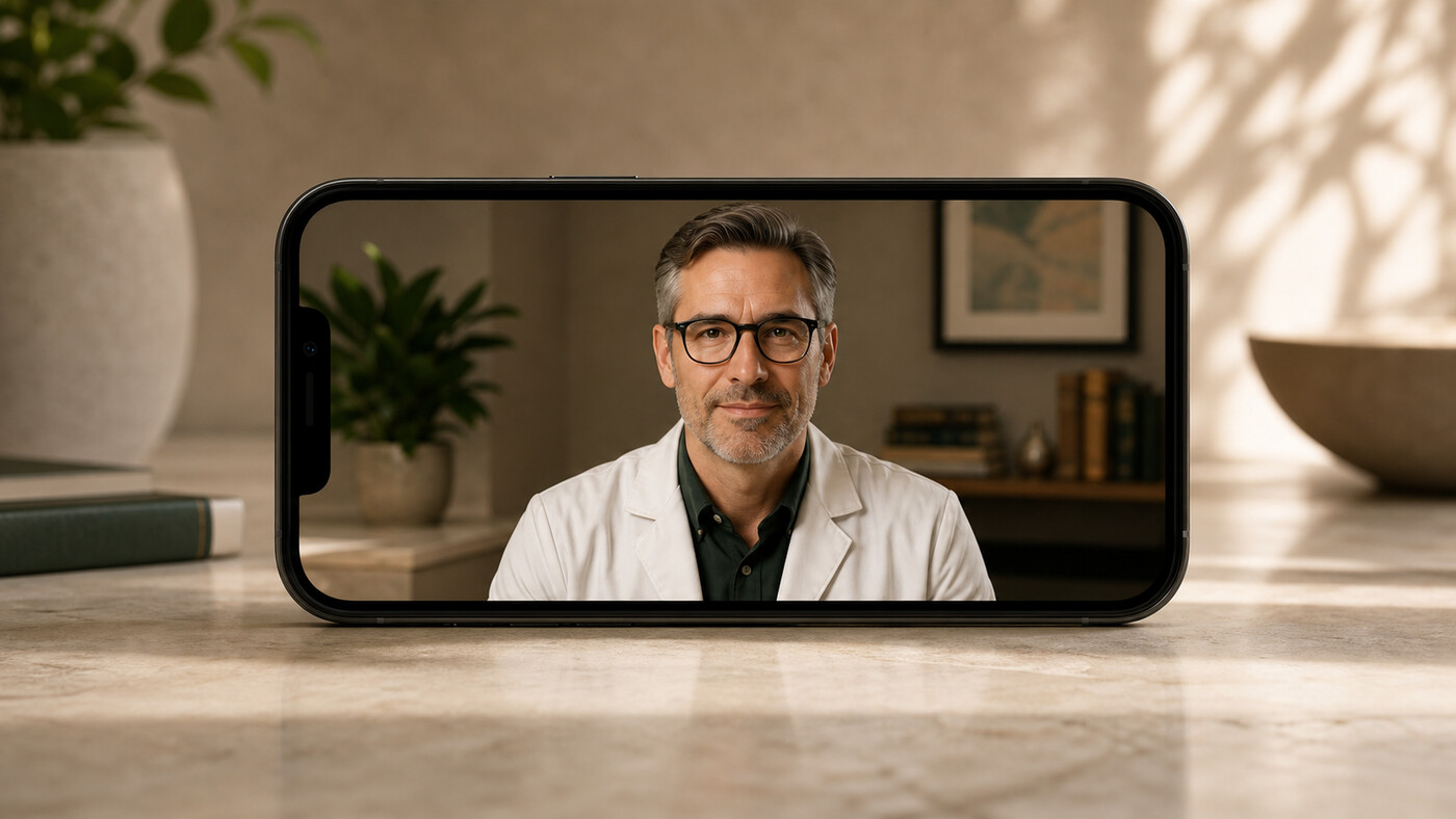 Physician review on a video call